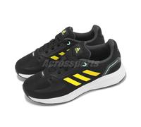 adidas Runfalcon 2.0 K Black Yellow Kids Preschool Running Jogging Shoes HR1408