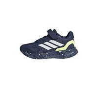 adidas RUNFALCON 5 Shoes Kids, Scarpe da Corsa Unisex-Bambini, Dark Blue/Ftwr White/Hi-RES Yellow, 33 EU