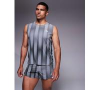 adidas - Running Adizero - Canotta nera e grigia con stampa-Grigio L
