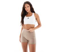 adidas Running - All-Me - Leggings corti modellanti stile shorts marrone gesso L 3in