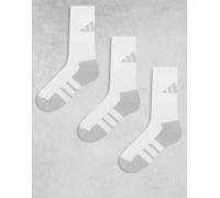 adidas - Running Essentials - Confezione da 3 paia di calzini bianchi e grigi-Bianco M