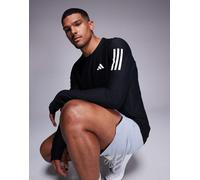 adidas Uomo Own The Run Long Sleeve Tee, Black/White, XL