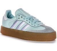 Adidas Sambae 3 Stripes Retro Lace Up Leather Donna Trainer In Blu EU 36-42