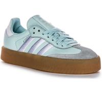 Adidas Sambae 3 Strisce Retro Lace Up In Pelle Trainer Da Donna Blu UK 3 - 8