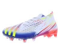 adidas Scarpe da calcio da uomo Predator 18.4 Firm Ground, Footwear White Solar Yellow Power Blue, 39 1/3 EU