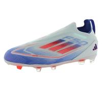 adidas Scarpe da calcio unisex F50 League senza stringhe e multi terreno (piccolo bambino) Sneaker, Bianco Nuvola/Rosso Solare/Blu Lucido, 30 EU