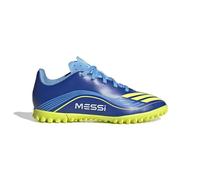 adidas Scarpe da calcio unisex per bambini F50 Messi Club Turf, Blu, giallo, 33 EU