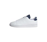 adidas Scarpe da Uomo Advantage Premium Leather Shoes, Cloud White Cloud White Dark Blue, 46 2/3 EU
