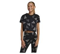 adidas Seasonal Essentials - Maglietta da Bambina con Logo, Nero, 13-14 Years