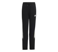 adidas SEASONAL ESSENTIALS TIBERIO 3 STRIPES FLEECE PANT, Pantaloni Unisex - Bambini, black/white/grey two,