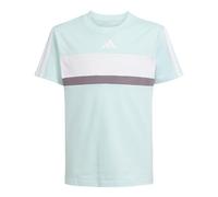 adidas SEASONAL ESSENTIALS TIBERIO 3 STRIPES T-SHIRT, T-shirt Unisex - Bambini, semi flash aqua/white,