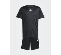 adidas Set di T Shirt e pantaloncini adidas Train Essentials 3-Stripes per bambini 166168cm Nero