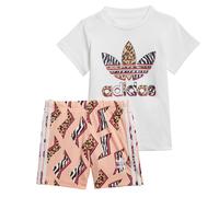 Adidas Set T-Shirt Bambina Animal Trefoil 2 Pezzi Zebra Leo Bianco