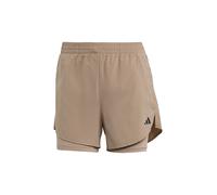 adidas Donna AEROREADY Made for Training Minimal Two-in-One Shorts, Chalky Brown/Black, S