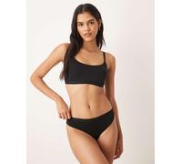 adidas - Slip bikini sgambato elasticizzato nero con logo tono su tono XXL