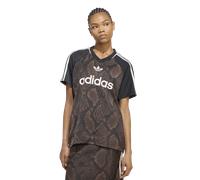 Adidas Snake Print Satin Jersey Donna - Magliette Marrone - Taglia 42 - Poly Mesh Brown 42