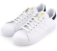 Adidas Sneaker Stan Smith W in Pelle Bianco Nero Dettagli Oro Donna