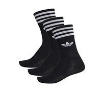 Adidas Solid Crew 2 Pack Calze, Unisex bambini, Nero, 31-34
