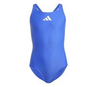 adidas Solid Small Logo Swimsuit, Costume da Bagno Bambine e ragazze, Semi Lucid Blue / White, 5-6 anni