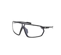 adidas Sport SP0088 Occhiali da Sole Uomo e Donna, Occhiali da Sole Unisex Sportivi Sottili e Leggeri, Forma Lente Schermo, Custodia Inclusa, Lenti Fumo Specchiato Fotocromatico, Nero Opaco