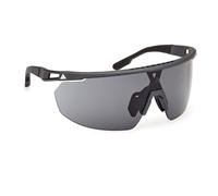 adidas Sport SP0095 Occhiali da Sole Uomo e Donna, Occhiali da Sole Unisex Sportivi Sottili e Leggeri, Forma Lente Schermo, Custodia Inclusa, Lenti Fumo, Nero Opaco
