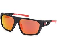 Adidas Sp0097 Occhiali Da Sole Unisex Nero Sport Rosso 61mm