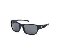 Adidas Sport Uomo SP0069 02D Occhiali da sole Plastica Nero-opaco Fumo Squadrata Polarizzata