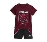 adidas Unisex - Bimbi 0-24 Marvel Spider-Man Set Track_Suit, maroon/black, 3-6 Months