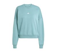 adidas Donna Essentials Small Logo Feel Cozy Relaxed Fit Sweatshirt, Powder Teal/White, S