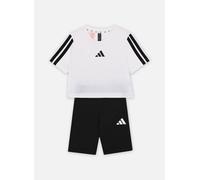 adidas Bambina TRAIN ESSENTIALS 3-STIPES T-SHIRT SET, white/black, 11-12 Years