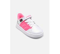 adidas Unisex - Bimbi 0-24 Lightorama Court Infants Shoes, Ftwr White/Lucid Pink/Silver Met., 26 EU