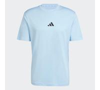 adidas Uomo Essentials Small Logo Single Jersey Tee, Glow Blue/Black, XS