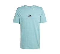 adidas - Essentials Small Logo Single Jersey Tee - T-shirt L blu/turchese