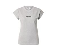 adidas Donna Essentials Linear Cotton T-Shirt, Medium Grey Heather/Black, XL