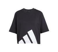 adidas Donna Essentials Big Logo Boyfriend T-Shirt, Black/White, XS