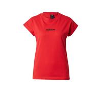 adidas Donna Essentials Linear Cotton T-Shirt, Pure Ruby/Black, XS