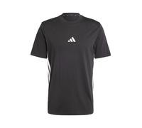 adidas Uomo Essential Three Stripes Single Jersey Tee, Black/White, M