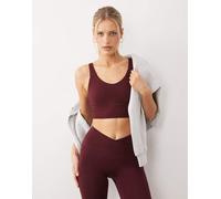 adidas Sportswear reggiseno mid support Three Stripes Studios bordeaux-Rosso L