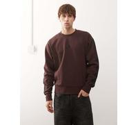adidas Sportswear - Three Stripe - Felpa in pile marrone con tre strisce XS