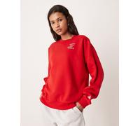 adidas Sportswear - Three Stripes Studio - Felpa rossa-Rosso M