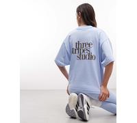 adidas Sportswear - Three Stripes Studio - T-shirt azzurra-Blu navy XL