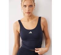 adidas Sportswear - Three Stripes Studio - Top senza maniche color blu navy e crema-Nero S