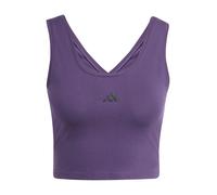 adidas Performance - Essentials - Top senza maniche lifestyle in cotone color prugna aurora / nero con logo piccolo-Viola M