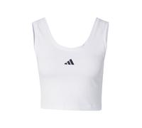 adidas Performance - Essentials - Top senza maniche lifestyle in cotone bianco / nero con logo piccolo 2XL