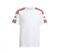 adidas Squadra 21 Short Sleeve Jersey T-shirt, White/Team Power Red, 116 Unisex - Bambini e ragazzi