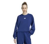 adidas Donna Stadium 3 Stripes Crew Sweatshirt, Dark Blue, L