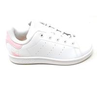 adidas Stan Smith IF1258,Scarpe da Tennis Bianche con Dettagli Rosa,Classiche in Pelle (Bianco e Rosa, Sistema Taglie Calzature EU, Adolescente, Numero, Media, 32)