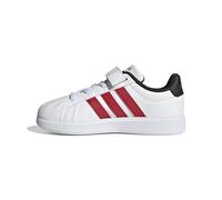 Adidas Stringa elastica e cinturino unisex per bambini, Bianco/Better Scarlet/Nero, 13.5 Wide Little Kid