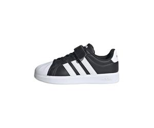 Adidas Stringa elastica e cinturino unisex per bambini, Nero/Bianco/Bianco, 4 Kids UK