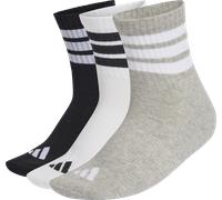 CALZINI SPORTIVI IMBOTTITI A TRE STRISCE, ALTA CAVIGLIA, CONFEZIONE DA 3 PAIA Medium Grey Heather / White / Black 49-51